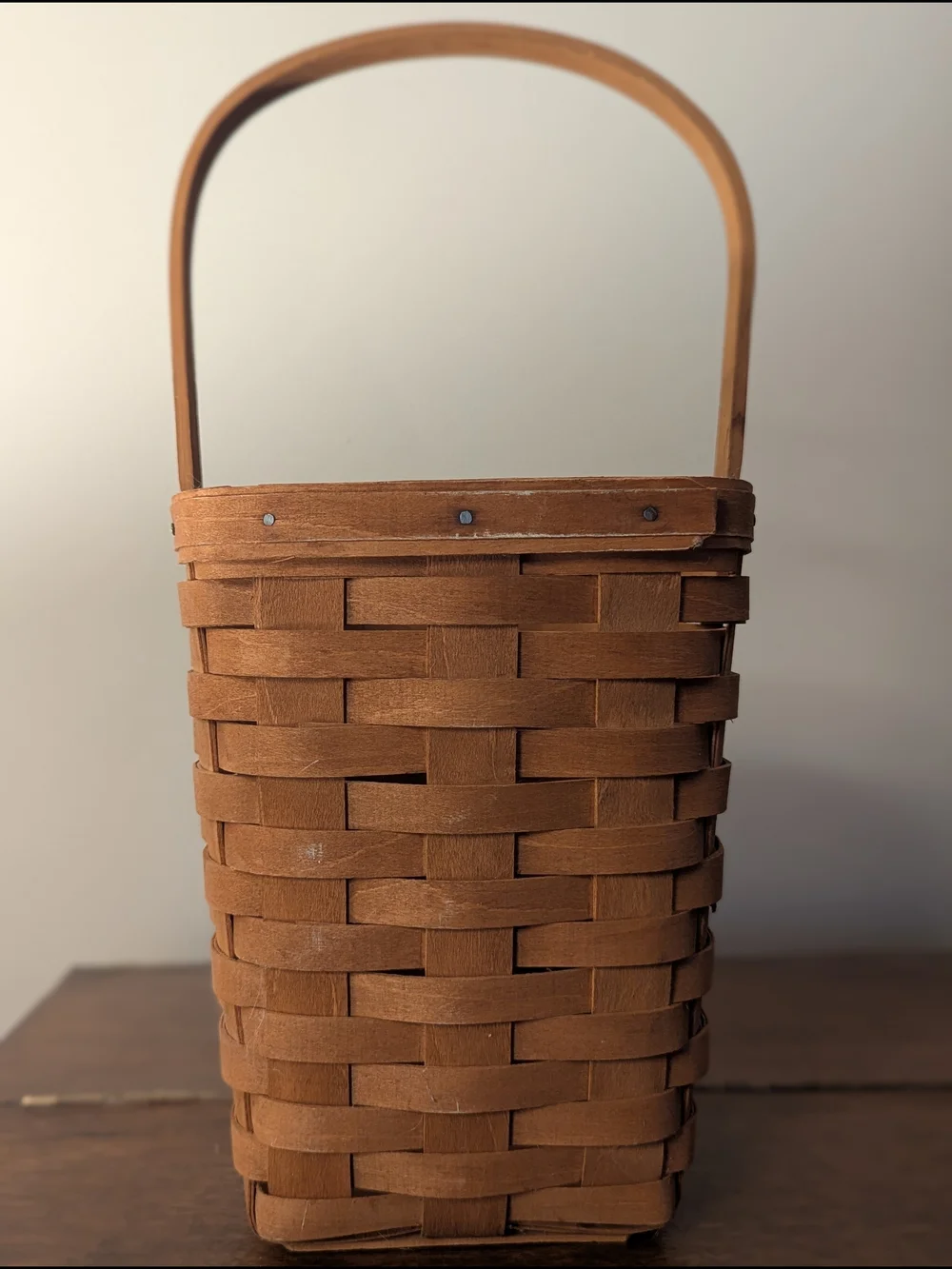 1987 Longaberger Tall Tissue Basket | Handwoven Signed Dated